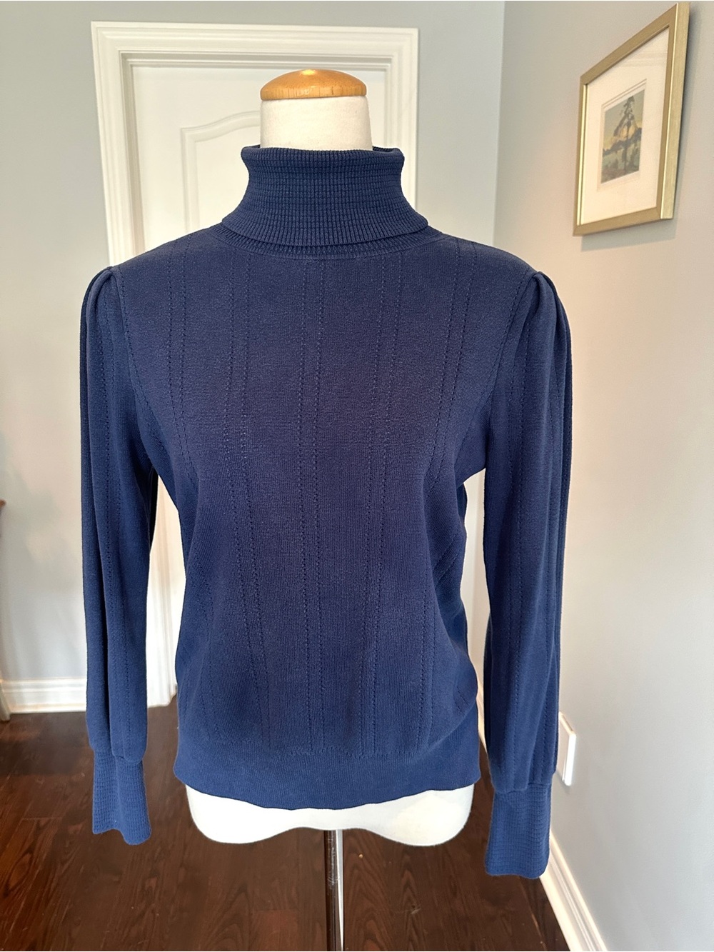 ANN TAYLOR Navy Turtleneck Sweater - Size M